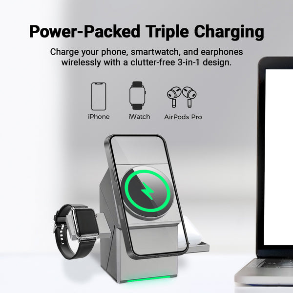 Kleva® 3-in-1 Robot Charge- Magnetic Wireless Charging Station