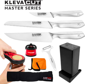 KlevaCut® Premium 3pc Knife Set + FREE Knife Block and Bonus Gifts!