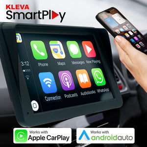 7" HD Touch Portable Kleva SmartPlay - Apple CarPlay Android Auto Wireless