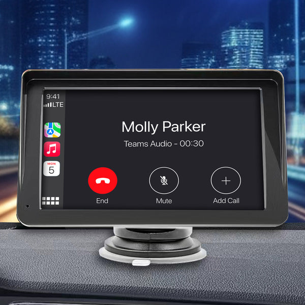 7" HD Touch Portable Kleva SmartPlay - Apple CarPlay Android Auto Wireless + FREE Audiopods