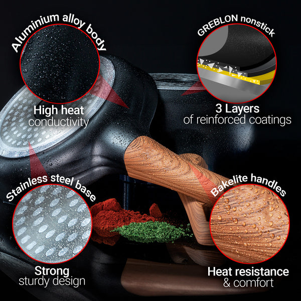 Diamond Earth® StackSmart with Detachable Handles 6pc Cookware Set - Buy one GET ONE FREE!