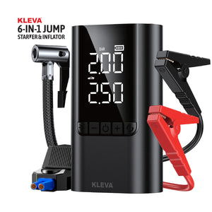 Kleva 6-in-1 Car Jump Starter & Air Compressor 6000mAh Power Bank
