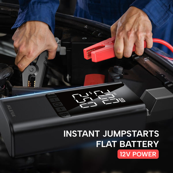 Kleva 6-in-1 Car Jump Starter & Air Compressor 6000mAh Power Bank