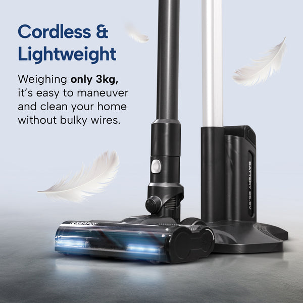 Wet & Dry 2-in-1 Cordless Stick Vacuum cleaner with a lightweight design.