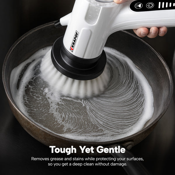 KRAPOF® Electric Cordless Tough Scrub Excel Pro with 7 Replaceable Cleaning Heads