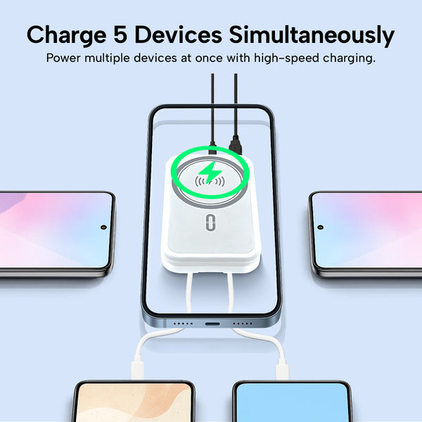 ChargAway 5-in-1 Compact Wireless Power Bank 10000mAh Fast Charge all devices in 30 minutes