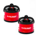 Two red Kleva Range Kleva Sharp® The Original World's Best Knife Sharpeners with black handles and sharpening slots are side by side on a white background. Each features tungsten carbide technology and is labeled "Kleva Sharp Worlds Best Knife Sharpener.