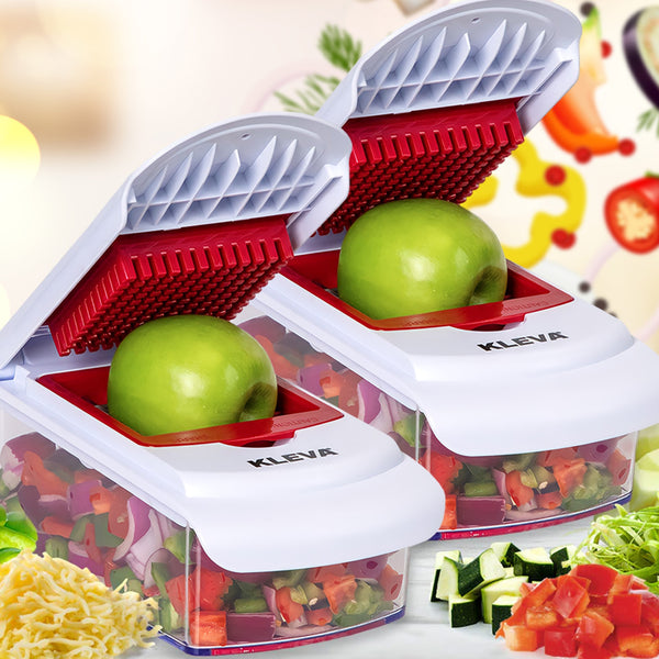 Kleva Cube Cutter - Slice, Dice, & Chop With A Compact Vegetable Cutter Buy 1 Get 1 FREE