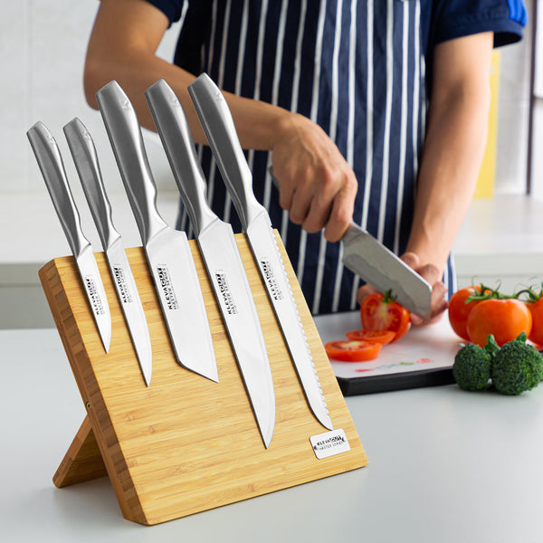 Kleva® Bamboo Magnetic Knife Block! Store Your Knifes Safely And Securely! Kitchen Knives Kleva Range
