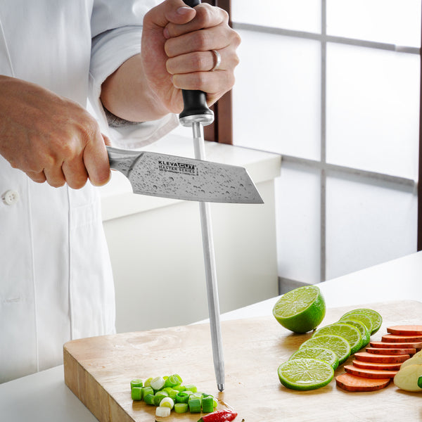 Kleva Sharpening Steel Rod - Make Your Knives Razor Sharp In Seconds! knife sharpener Kleva Range - It's Kleva, It's Simple, It Works