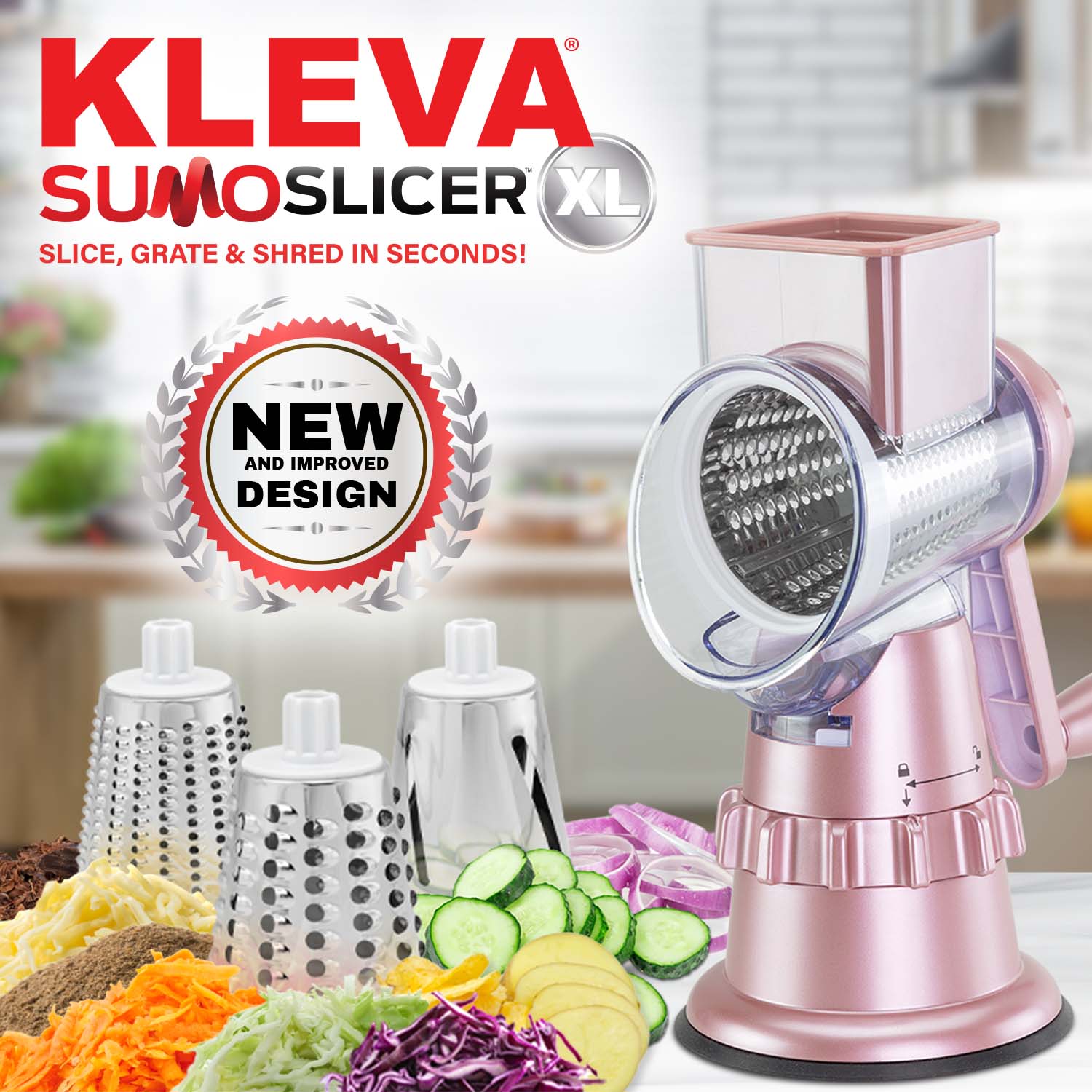 Kleva Sumo Slicer® XL NEW Improved Design + 3 Interchangeable