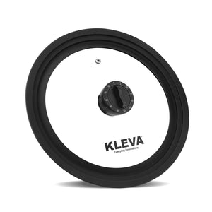 Universal Glass Lid With Detachable Timer Knob + Soft Touch Silicone Rims Cookware Kleva Range - Everyday Innovations   