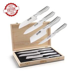 KlevaCut® LIMITED EDITION 4 Piece Premium Knife Set With BONUS Bamboo Case