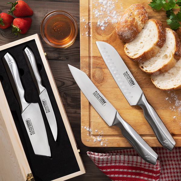 KlevaCut® LIMITED EDITION 4 Piece Premium Knife Set With BONUS Bamboo Case
