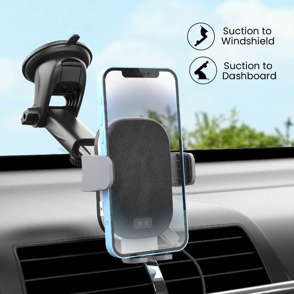 OneTutch Robotic Wireless Phone Charger Holder with Smart Sensor Auto-Clamping Car Mount