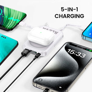 ChargAway 5-in-1 Compact Wireless Power Bank Fast Charge all devices in 30 minutes