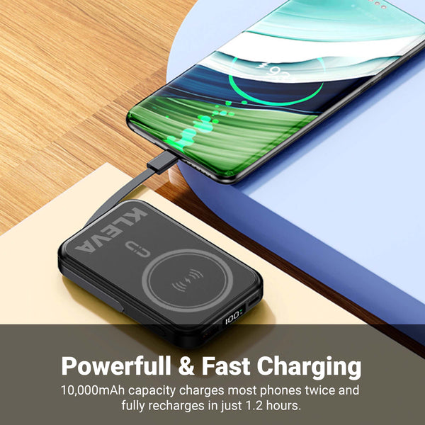 ChargAway 5-in-1 Compact Wireless Power Bank 10000mAh Fast Charge all devices in 30 minutes