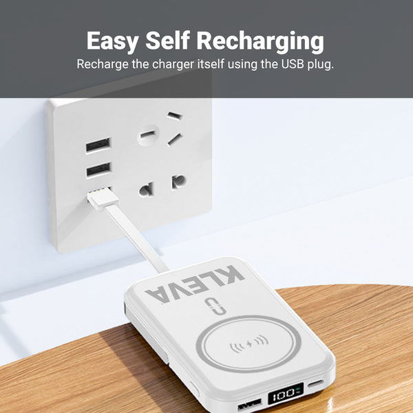 ChargAway 5-in-1 Compact Wireless Power Bank 10000mAh Fast Charge all devices in 30 minutes