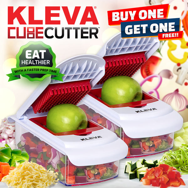 Kleva Cube Cutter - Slice, Dice, & Chop With A Compact Vegetable Cutter Buy 1 Get 1 FREE