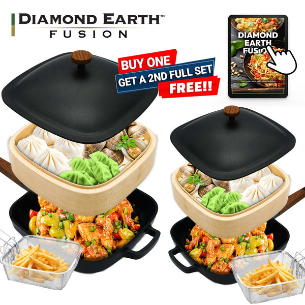 Diamond Earth® Fusion XL All-in-one Pan & Pot 4pc Set Buy 1 Get 1 FREE