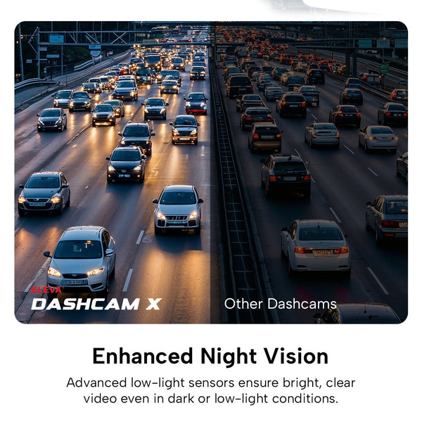 Enhanced night vision dashcam view.