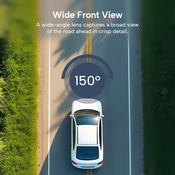 Dashcam that has 150° wide angle view from the front