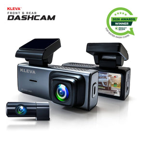 Kleva 4K UHD Front & Rear Dash Cam Car Dashboard Recorder with 3" Screen + FREE 32GB Micro SD Card