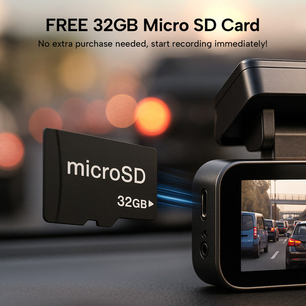 Kleva 2K Quad HD Front & Rear Dash Cam Full HD Car Dashboard Recorder with 3.18" Screen + FREE 32GB Micro SD Card
