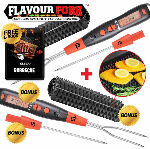 Kleva Flavour Fork™ - DOUBLE OFFER: The Ultimate Meat Thermometer with FREE BONUS GIFTS