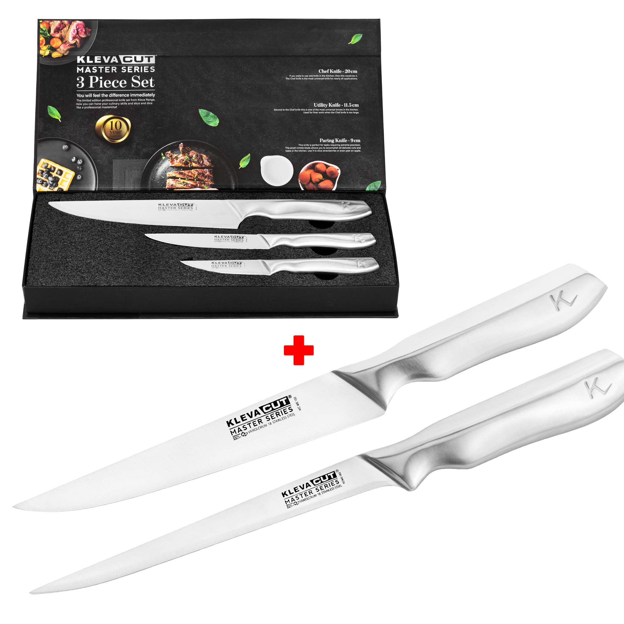 Upgrade to 5pc Knife Set With 21cm Fillet Knife + 20cm Slicer Knife