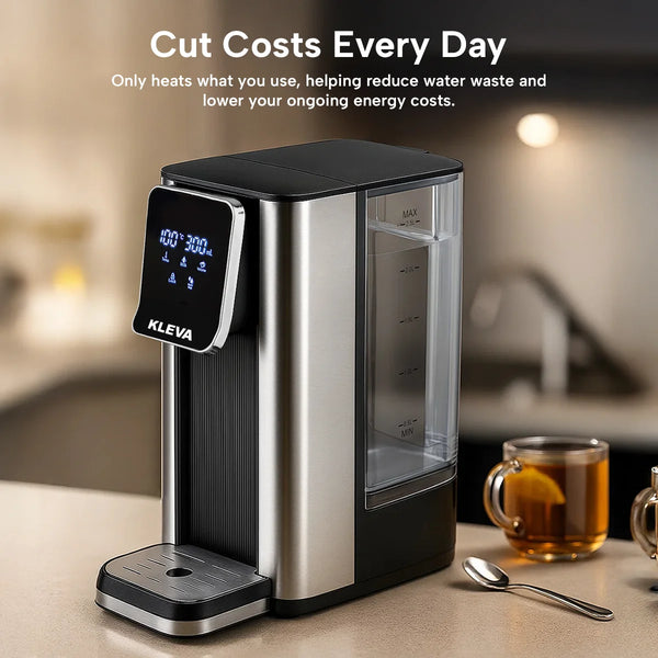 Kleva hot water dispenser helping reduce energy costs and water waste with efficient heating system