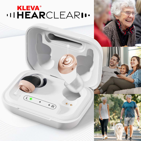 Kleva HearClear Mini Rechargeable Hearing Sound Amplifier + BONUS Zoom VisionPlus Eyewear