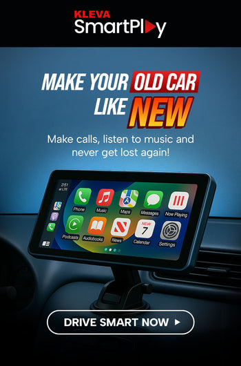 7" HD Touch Portable Kleva SmartPlay - Apple CarPlay Android Auto Wireless + FREE Audiopods