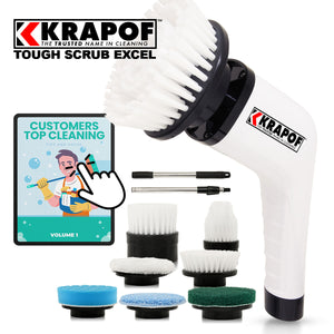 KRAPOF® Electric Cordless Tough Scrub Excel with 7 Replaceable Cleaning Heads