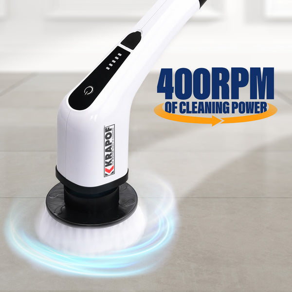 KRAPOF® Electric Cordless Tough Scrub Excel with 7 Replaceable Cleaning Heads