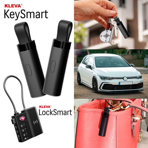 Kleva® KeySmart Bluetooth Air Tracker Tag + FREE TSA Lock - Never Lose Your Keys or Bags Again