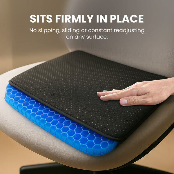 Features a non-slip cover for stable seating on any surface.