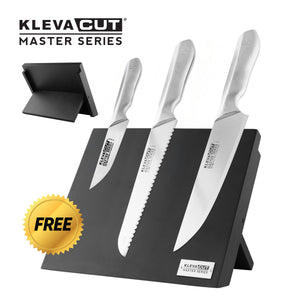 KlevaCut® Master Series 3pc Knife Set + Magnetic Knife Block