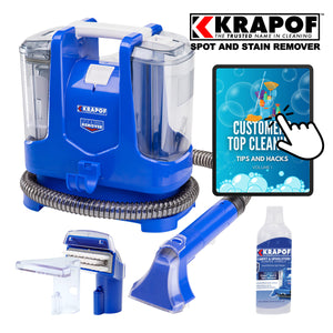 KRAPOF® Spot & Stain Portable Remover for Tough Cleaning Challenges + BONUS Cleaning Solution