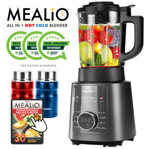 Mealio® Hot & Cold Blender - Professional Soup Maker & Smoothie Blender in 1 + FREE 2 Soup Flasks + Recipe E-Book