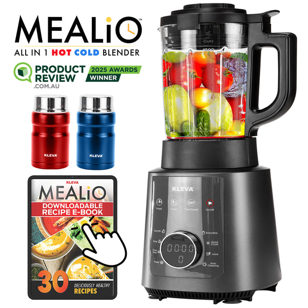 Mealio® Hot & Cold Blender - Professional Soup Maker & Smoothie Blender in 1 + FREE 2 Soup Flasks + Recipe E-Book