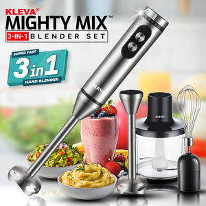 Kleva Mighty Mix 3-in-1 Blender Set - Chops, Whips, and Blends Like a Professional Chef!