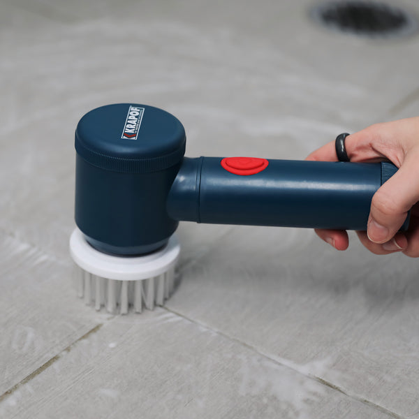 KRAPOF® Electric Cordless Mini Compact Tough Scrub with 4 Replaceable Cleaning Heads