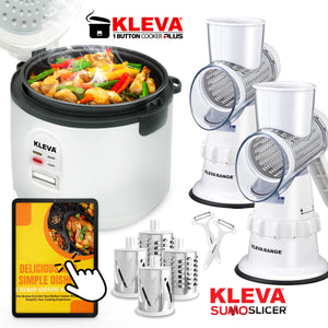 The Quick Meal Prep Kitchen Bundle - KLEVA® One Button Cooker Plus + Sumo Slicer® x2