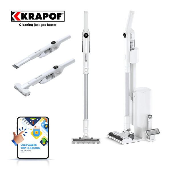 KRAPOF® Quick Clean Self-Empty Vacuum – Handheld & Stick use with