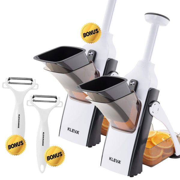 Kleva Safety Slicer™️ One-Push XL Vegetable Slicer + BONUS Peeler + Cooking E-Book