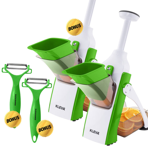 Kleva Safety Slicer™️ One-Push XL Vegetable Slicers Double Set + Cooking E-Book