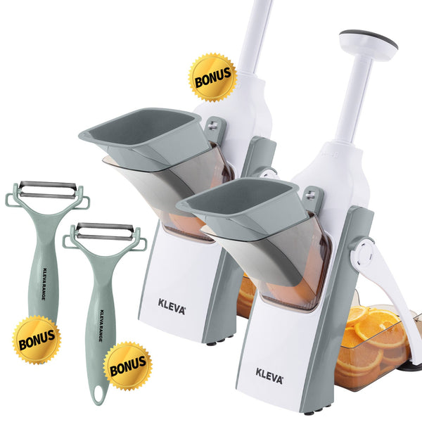 Kleva Safety Slicer™️ One-Push XL Vegetable Slicers Double Set + Cooking E-Book