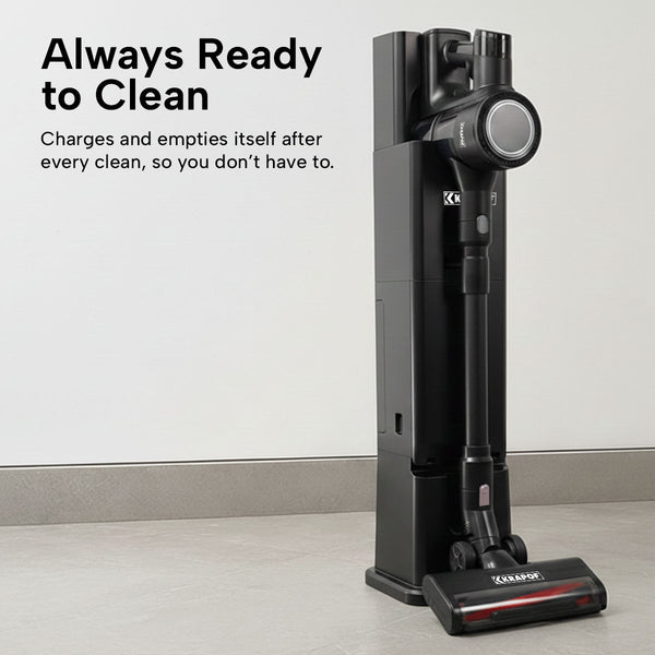 KRAPOF® Auto Clean Self Empty Slim Power Vac Cordless Stick Vacuum + Extra Dust Bag & Free Shipping