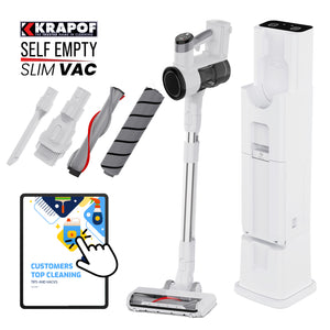 KRAPOF® Auto Clean Self Empty Slim Power Vac Cordless Stick Vacuum